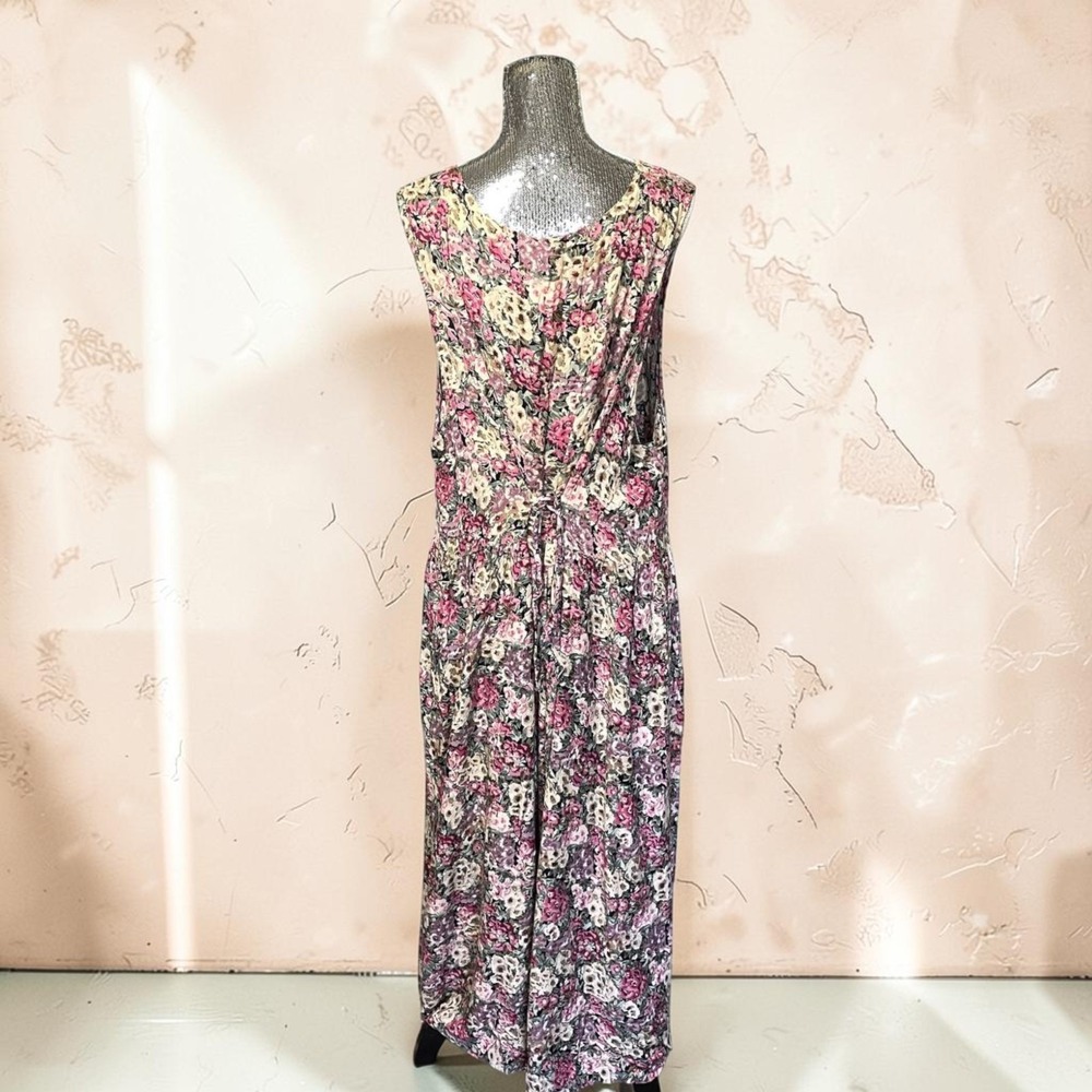 Vintage Bryn Connelly Floral Sundress 2X Plus Cottagecore Button Front Pockets - Picture 3 of 9